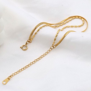 Bracciale in Acciaio Inossidabile a Doppio Strato con Catena a Osso di Serpente, Stile Europeo e Americano, Regalo Trendy per Migliori Amiche - Product Image 2