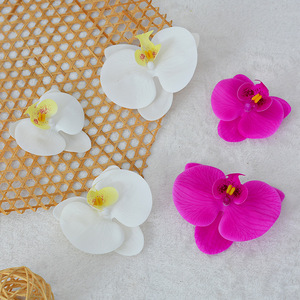 Fleurs artificielles Phalaenopsis Orchidées en tissu de soie imprimé 3D, accessoires de décoration de mariage - Product Image 5