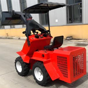 Kustom <span class=keywords><strong>Mini</strong></span> internasional 890kg selip Steer <span class=keywords><strong>CE</strong></span> mesin Diesel/roda bensin Crawler Track <span class=keywords><strong>Loader</strong></span> dengan 4 in 1 Bucket dan kursi - Product Image 4