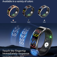 R12S Edelstahl Bluetooth Smart Ring mit Farbdisplay Gesundheitsmonitor Tracker Sport 5ATM Wasserdichter Fingerring