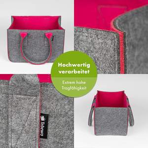 Sac de rangement en feutre polyester 30L avec logo personnalisé, deux poignées, fermeture ouverte, pour les courses quotidiennes, couleur personnalisée - Product Image 3