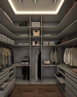 PRIMA personnalisé en forme de U promenade dans le placard organisateurs dressing système de garde-robe modulaire chambre garde-robe