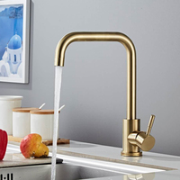 Robinet 3 en 1 fabriqué en Chine, salle de bain, luxe, or, robinet de salle de bain chaud et froid, robinet de cuisine en laiton, lavabo mural, acier inoxydable, robinet de cuisine