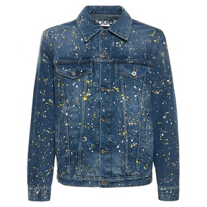 <span class=keywords><strong>Veste</strong></span> <span class=keywords><strong>en</strong></span> <span class=keywords><strong>jean</strong></span> <span class=keywords><strong>en</strong></span> coton éclaboussé de <span class=keywords><strong>peinture</strong></span> pour hommes de haute qualité - Product Image 1
