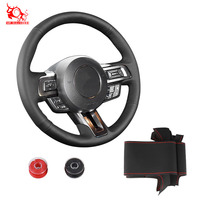 Accessoires de voiture de haute qualité en cuir couture concepteur de couverture de volant pour Ford mustang