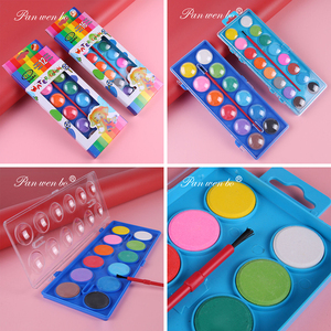 Peintures à l'<span class=keywords><strong>aquarelle</strong></span> Panwenbo 12/16 couleurs, peintures à l'<span class=keywords><strong>aquarelle</strong></span> solides professionnelles portables pour artistes, ensemble avec pinceau - Product Image 2
