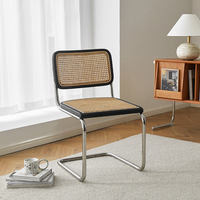 HANYEE Confortable Restaurant Hôtel Moderne Vintage Bois Milieu Du Siècle Accent Café Salle À Manger Chaises Cesca Cane Chaise En Rotin De Luxe