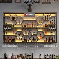 Porte-bouteilles de style industriel personnalisable, hauteur réglable, design en fer durable pour la maison, les bars/restaurants, les petits espaces