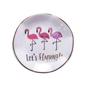 Vassoio per <span class=keywords><strong>gioielli</strong></span> in ceramica alla moda piatto per piatti portagioie espositore per organizzatori con bordo in oro con Design a mano di Cactus per il trucco - Product Image 2