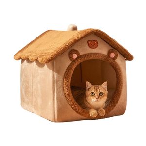 <span class=keywords><strong>Lit</strong></span> pour chat en peluche personnalisé, maison confortable pour chat, tente pour chat <span class=keywords><strong>avec</strong></span> coussin amovible, maison en peluche de haute qualité pour animaux de compagnie - Product Image 1
