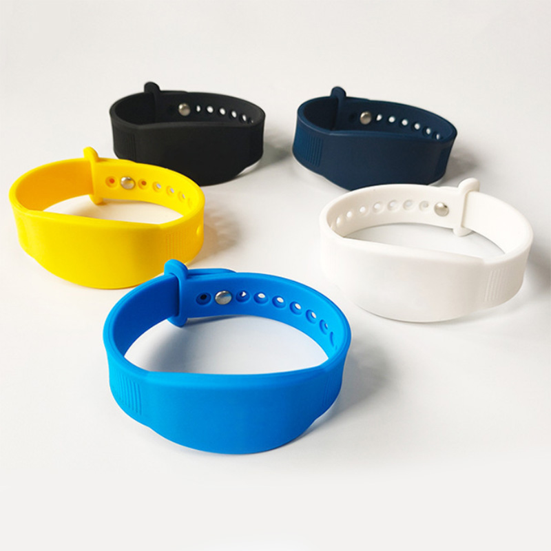 Factory Wholesale Wristband ISO144443A RFID Waterproof Silicone Bracelet Watch Full Color Printing Adjustable RFID NFC Band