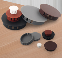 GH 301 Nylon Plastique Rond Snap in Type Verrouillage Trou Tube Meubles Clôture Poteau Tuyau Insert Embouts Ton Noir