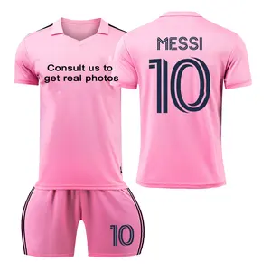 23 24 New style FC Messi inter miami jersey set men soccer uniform football jerseys custom soccer wear with logo numbers