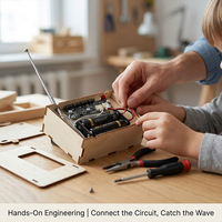 Nouveautés : Kits radio DIY faits à la main pour enfants, jouets éducatifs en bois STEM pour enfants