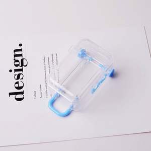 Valise ultra-compacte à roulettes extensibles, transparente, pour bijoux, mignonne, en plastique, vente en gros, directement de l'usine - Product Image 1