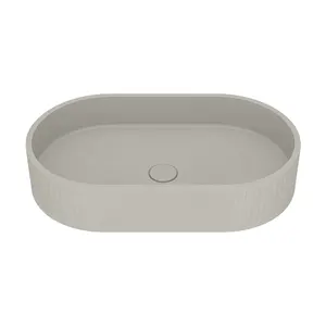 OEM Design Pill Shaped Black Concrete Bathroom Wash Basin Vessel Hand Wash Brown Light Black Solid Surface Sink