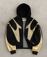 Hoodie d'hiver surdimensionné de qualité supérieure avec motif à pois en strass, 300 g/m², 100 % coton, doublure en satin personnalisée, épaules tombantes, haute qualité