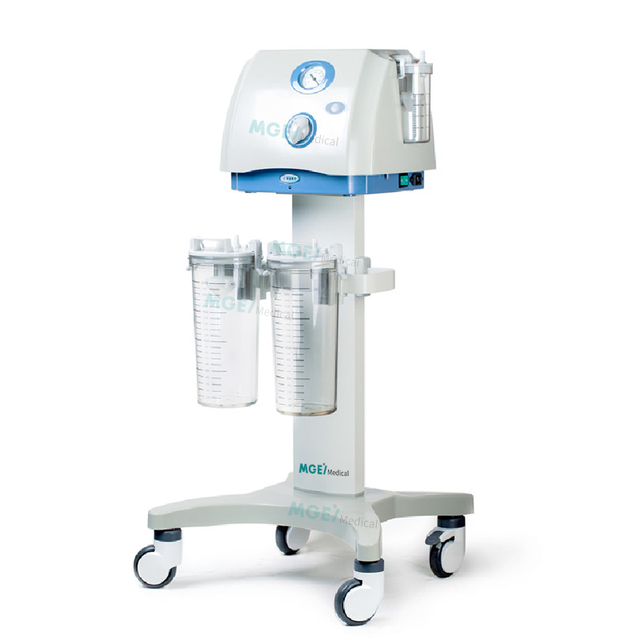 MEDIGE Hospital Vertical Unit Suction Device Mobile Surgical Wound Electrical Vacuum Suction Machine CE Certified 5-Year Vacuum