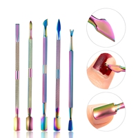 Double extrémité pointe perceuse stylo Double enlever le vernis à ongles colle photothérapie ongles en acier rartifact dissolvant à ongles couteau