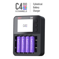 Cargador de Batería Inteligente para Drones ISDT C4 EVO de 36W con Salida Tipo-C QC3.0 y Descarga de 1.5A para Baterías LiFePO4/NiMH/Eneloop