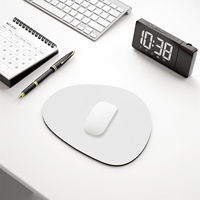 Tapis de souris rond en caoutchouc antidérapant blanc, résistant à l'eau, accessoire informatique pour la maison, le bureau et les voyages, en stock