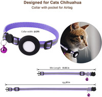 Collier pour chien de suivi GPS Apple avec support Collier pour chat réfléchissant avec localisateur d'anneau de cloche Accessoires pour animaux de compagnie Collier pour chien