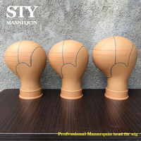 Vente en gros de têtes de mannequin en toile et liège de 21, 22 et 23 pouces pour la fabrication de perruques, kit d'outils de démarrage et accessoires