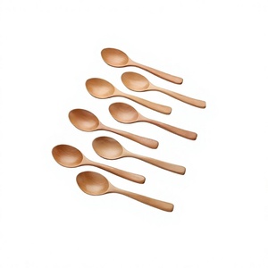 Ensemble de 8 cuillères en bois de qualité supérieure, couleur marron, pour la maison et les restaurants - Product Image 1