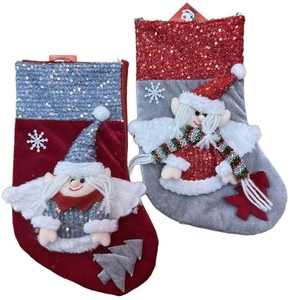 Chaussettes <span class=keywords><strong>de</strong></span> Noël du Nouvel An avec bonhomme <span class=keywords><strong>de</strong></span> neige, Père Noël, renne, ours, décorations pour arbre <span class=keywords><strong>de</strong></span> Noël - Product Image 1