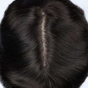 Prothèse capillaire pour homme en soie, cheveux indiens Remy, ondulation naturelle, haute densité, 100% cheveux humains, meilleur prix, bonne qualité - Product Image 2