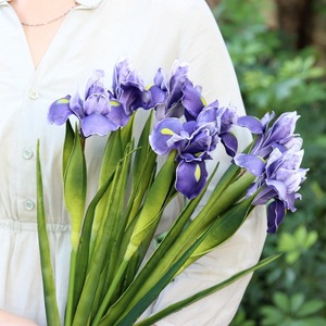 Fleurs d'<span class=keywords><strong>iris</strong></span> violettes à tige unique, toucher réaliste, en PU, artificielles, pour la décoration intérieure, pour Noël et le Nouvel An - Product Image 2