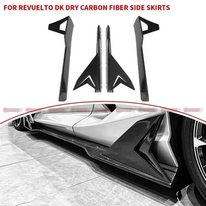 คุณภาพเยี่ยมสำหรับชุดแต่ง Lamborghini Revuelto สไตล์ DK แผงข้างคาร์บอนไฟเบอร์แบบแห้ง ชุดแต่งสเกิร์ตข้างแบบ Aero Extension ขายส่ง - Product Image 4