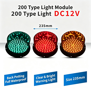 Module de feux de circulation LED de 200 mm avec indicateurs de signalisation rouge, jaune et vert, adapté aux parkings, aux usines, aux zones de chargement - Product Image 1