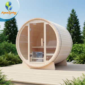 Sauna en forme de baril personnalisable en usine OEM/ODM, sauna extérieur traditionnel à vapeur pour le bien-être, cabine de sauna extérieure - Product Image 1