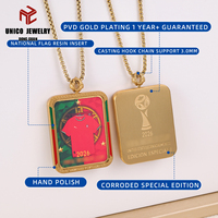 Collier de football Portugal 2026 pour homme en acier inoxydable, pendentif de football pour homme en acier inoxydable