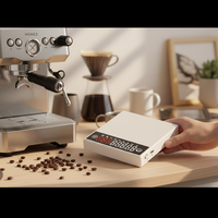 Balance à café intelligente mini, format carte, portable, spécialisée pour l'espresso et le pour-over, avec minuterie 3 modes, tapis en silicone résistant à la chaleur, type-C