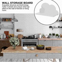 Rak Dinding Terapung Bentuk Awan Putih Kayu, Organizer Penyimpanan untuk Dapur, Kamar Bayi, Dekorasi Rumah