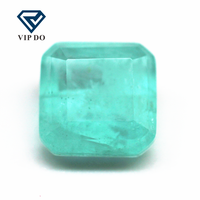 Pierres de fusion vertes turquoise à coupe carrée, 6x6-10x10mm, cristal synthétique, tourmaline, gemmes, patchwork