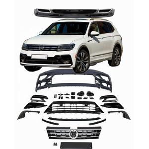 Pieza de automóvil de alta calidad para <span class=keywords><strong>Tiguan</strong></span> <span class=keywords><strong>2018</strong></span>, actualización a <span class=keywords><strong>R</strong></span> <span class=keywords><strong>Line</strong></span>, kit de ajuste Facelift con puntas de difusor trasero de arco de rueda delantera de parrilla - Product Image 1