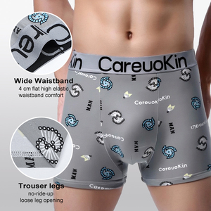2025, venta a granel, Calzoncillos Bóxer 3XL de tiro medio para hombre para Careuokin, ropa interior de punto transpirable con estampado de <span class=keywords><strong>caballero</strong></span> clásico, docena de pantalones - Product Image 2