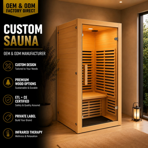HG Custom 1 Person Indoor Infrared Dry Canadian Hemlock <b>Red</b> Cedar Wooden Room with Spot Heating for Home - Product Image 1