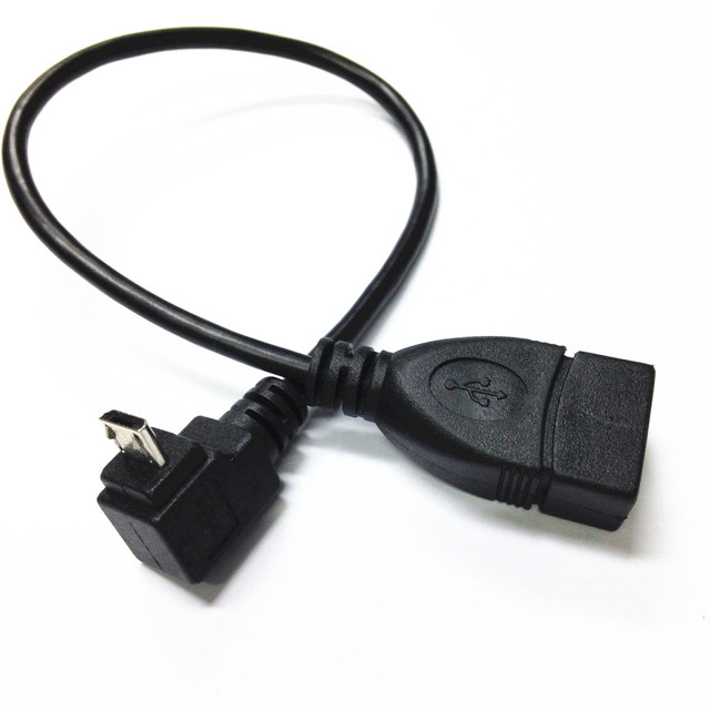 Right Angle Micro USB B to USB2.0 a Female to Male Left up Down Angle USB-B OTG Data Charge Connector Adapter Cable