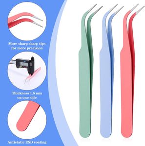 Pince à épiler personnalisée à pointe diamant isolée pour extensions de cils, avec embout en fibre et motif fruits, en acier inoxydable, avec logo personnalisé - Product Image 2