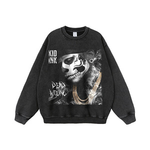 Camiseta de algodón de estilo vintage euroamericano, de segunda mano, con estampado de personajes, estilo americano urbano, de corte holgado y gramaje pesado. - Product Image 3