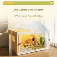 Cage pour hamster anti-évasion extra-large 70 cm, maison de style villa de luxe, boîte d'élevage panoramique transparente