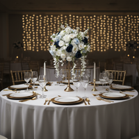 B104 OEM Centre de table personnalisé en fleurs artificielles roses, roses et gypsophiles pour mariage, fête et événements