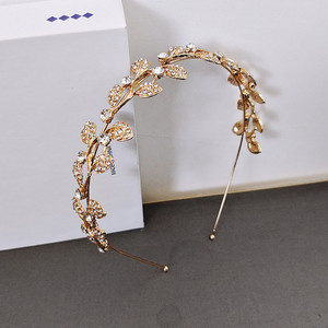 Nueva Diadema Original <span class=keywords><strong>de</strong></span> Diamantes, Estilo Retro Japonés Coreano, Corona <span class=keywords><strong>de</strong></span> Hojas Doradas Mori, para Novias y Espectáculos - Product Image 4