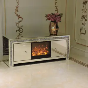 Hot sale home mirror decorate living room simulation fire tv stand