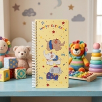 Carnet à spirale avec couverture en papier imprimé éléphant de dessin animé, format B5, 100 feuilles, cadeau pour les étudiants, fournitures de bureau et scolaires