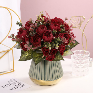 Fleurs artificielles en soie de pivoine, bouquet moderne respectueux de l'environnement pour la maison, les mariages, la fête des mères et la décoration de Noël - Product Image 3